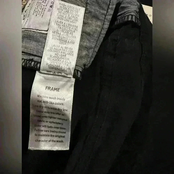 🆕FRAME Denim Le Color Ripped in Film Noir. Le Skinny de Jeanne. NWT - Picture 13 of 13